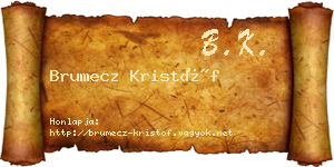 Brumecz Kristóf névjegykártya